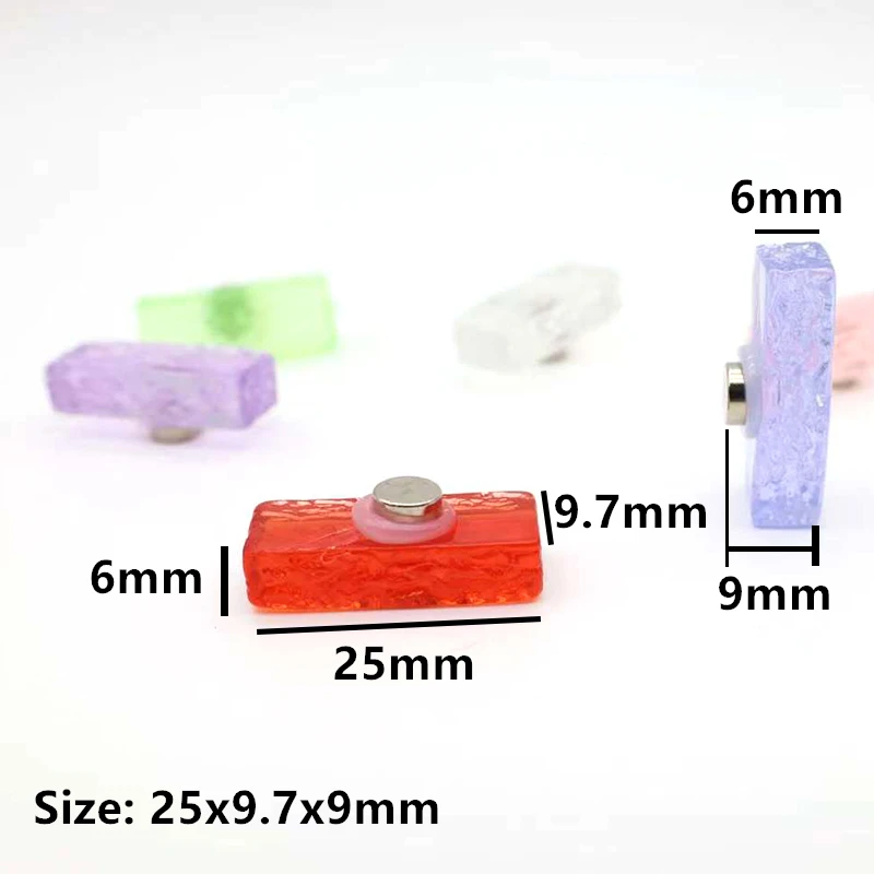 New Colorful Resin Ice Brick Fridge Magnet Transparent Ice Pattern Message Doard Kitchen Office Decoration DIY Handicraft Hook