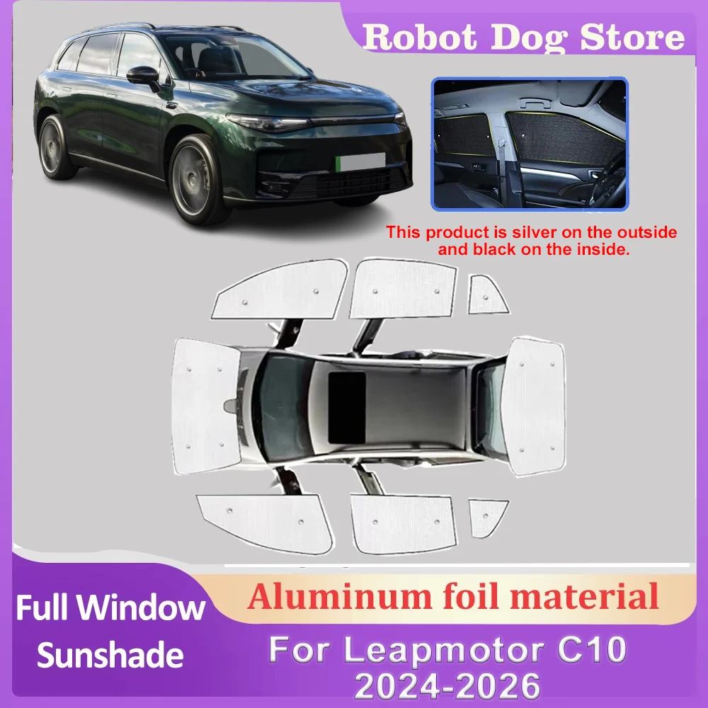 For Leapmotor C10 Body Kit 2024 2025 2026 Car Aluminum Foil Windshield Sun Shades Covers UV Protector Heat Shield Accessories