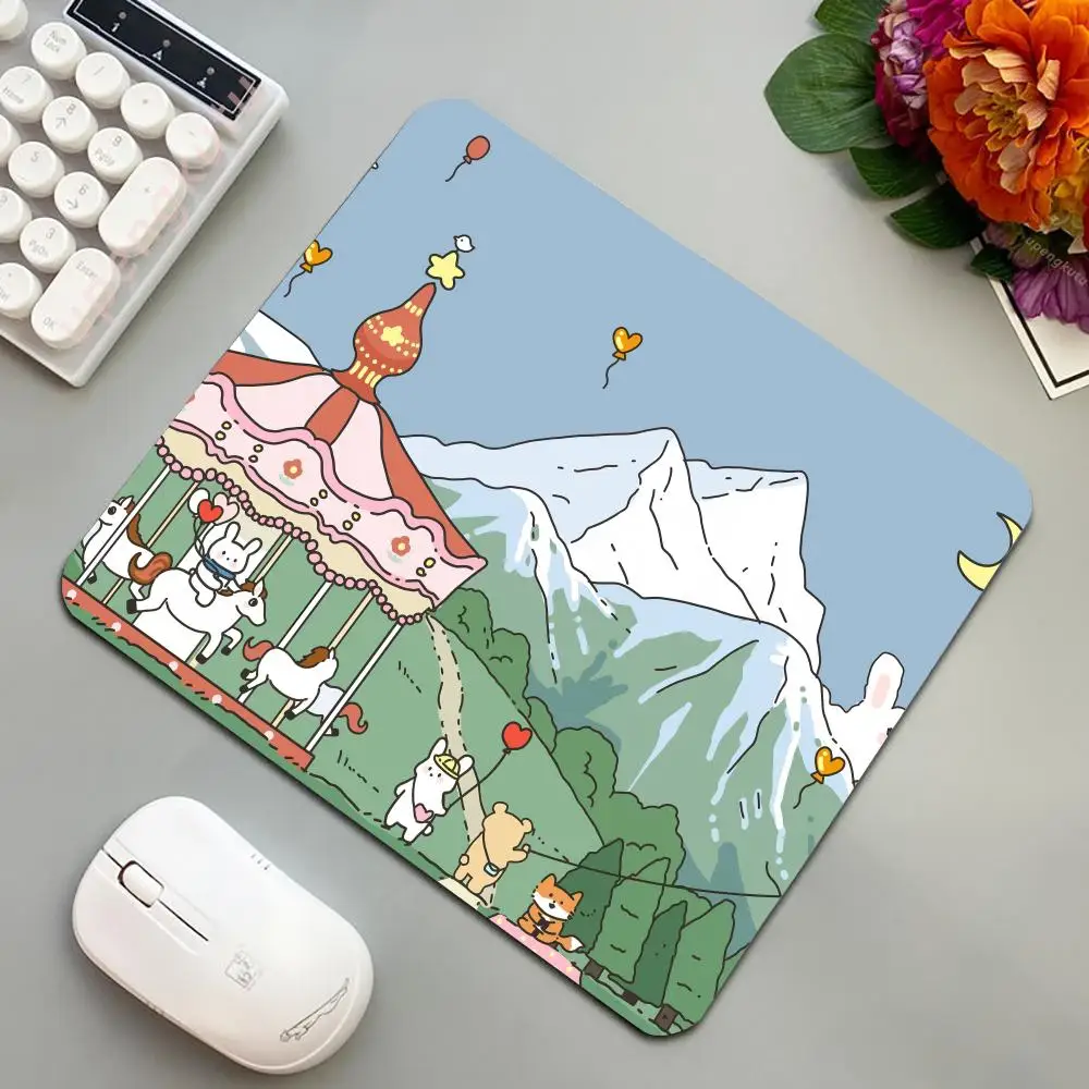 Cute Small Mouse Pad XS Computer Laptop Rubber Mousepad High Quality Rabbit Little Mouse Mat For PC Office Desk Mat 220x180