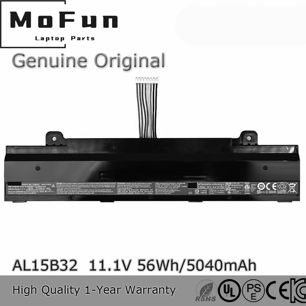 

Brand New Original AL15B32 11.1V 56Wh Laptop Battery for Acer Aspire V15 V5-591G V5-591 Series T5000 N15Q12