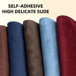 Self-Adhesive Suede Fabric for Car Interior Modification, Door Panel, Sofa Leather Repair Sticker, Thick Stretch Fabrics, DIY