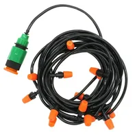 Fog Nozzles Irrigation Kit 5M-20M Garden Automatic Spray Misting Plant Watering System with 4/7 PE Hose and Connector