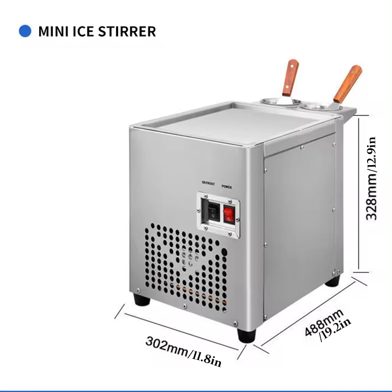 220V Yogurt Fried Ice Machine Electric Frying Ice Cream Machine Stainless Steel DIY Juice Ice Cream Rolls Maker for Home
