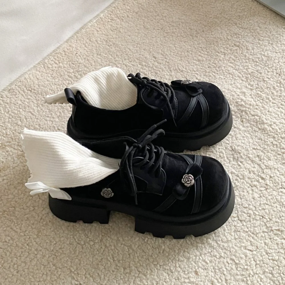 Damen Y2K Trendige Plateau-Schuhe mit Rosenschnalle und Riemen, Chunky-Sohle, Modische Coole Schuhe für Festival, Shopping, Date, Party – Detail 12