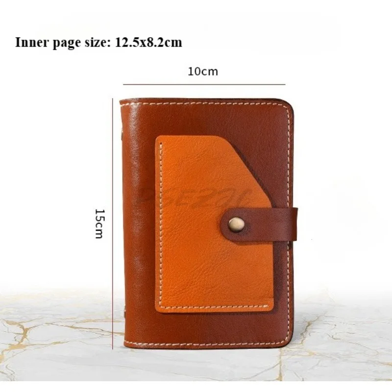 Portable Hand Book A7 Leather Portable Notebook for Storing Business Office Notebooks
