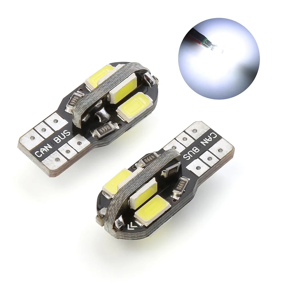 20PCS led Car Interior Bulb Canbus Error Free T10 White 5730 8SMD LED 12V Car Side Wedge Light White Lamp Auto Bulb Car Style