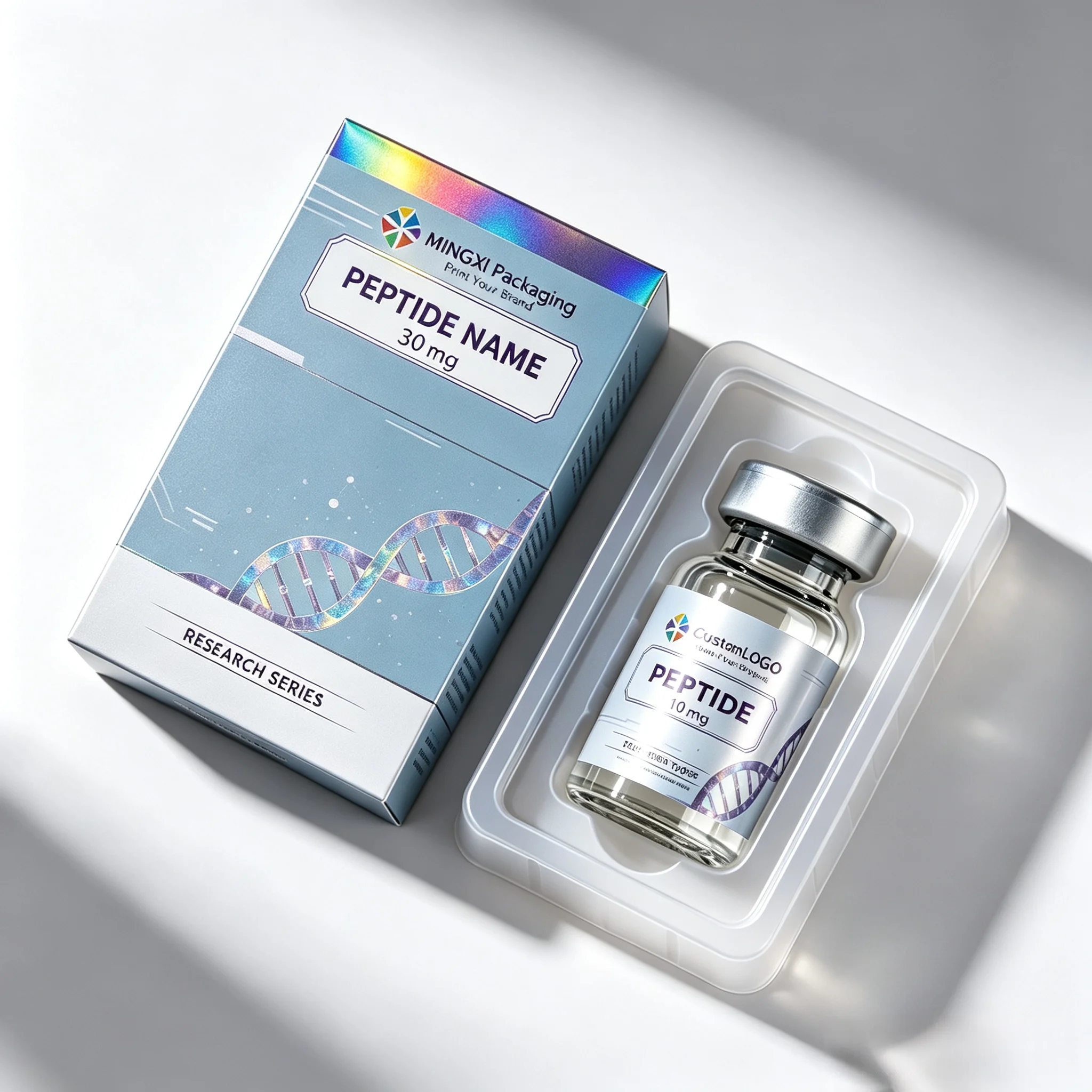Peptide Nutraceutical Glass Vials 3ml‑10ml Custom HD Print Private‑Label Waterproof Vinyl Decal Stickers