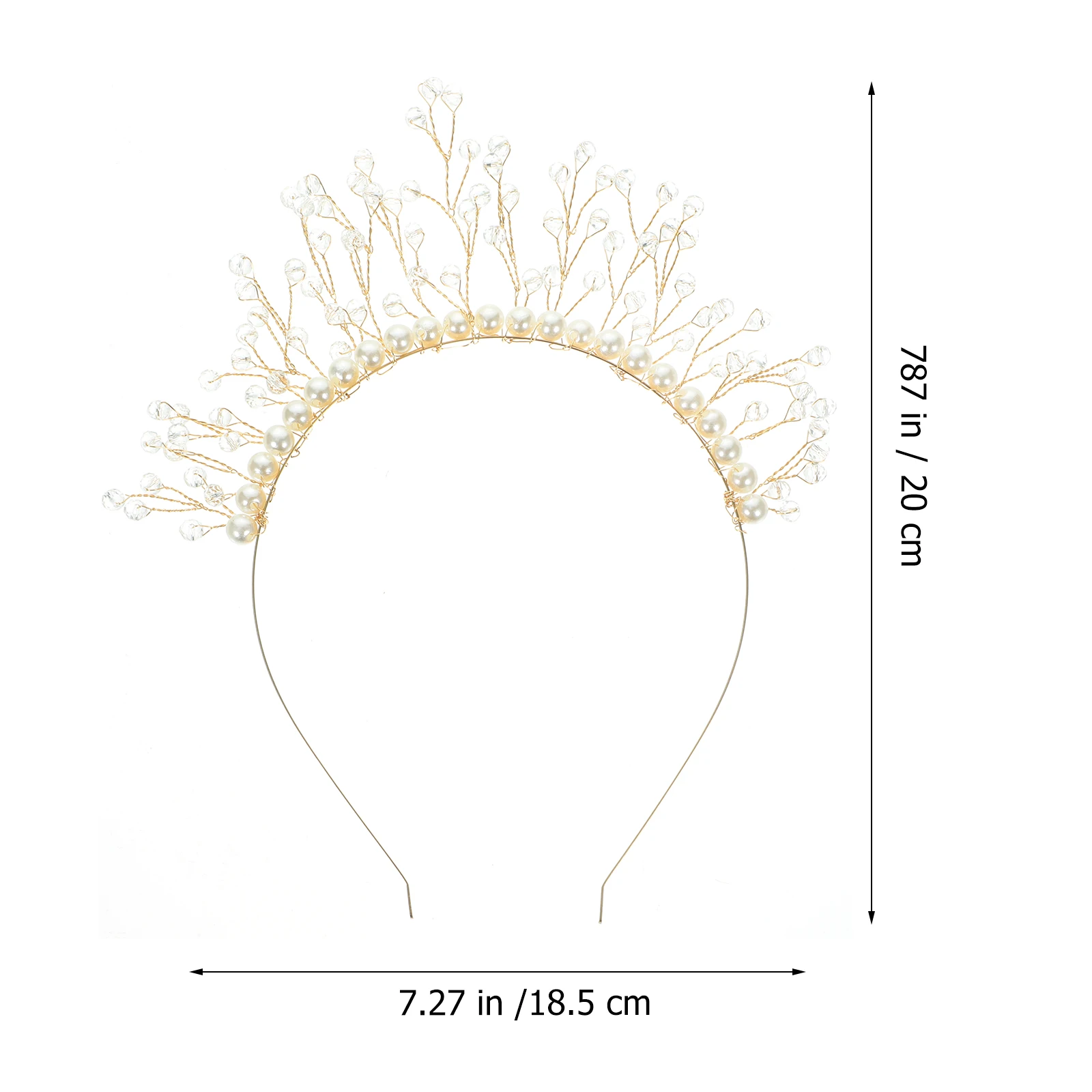 

Pearl Crystal Headb Crown Tiara Gold Women Hair Accessory Wedding Hairb Pearl Bridal Accessories Ceremony