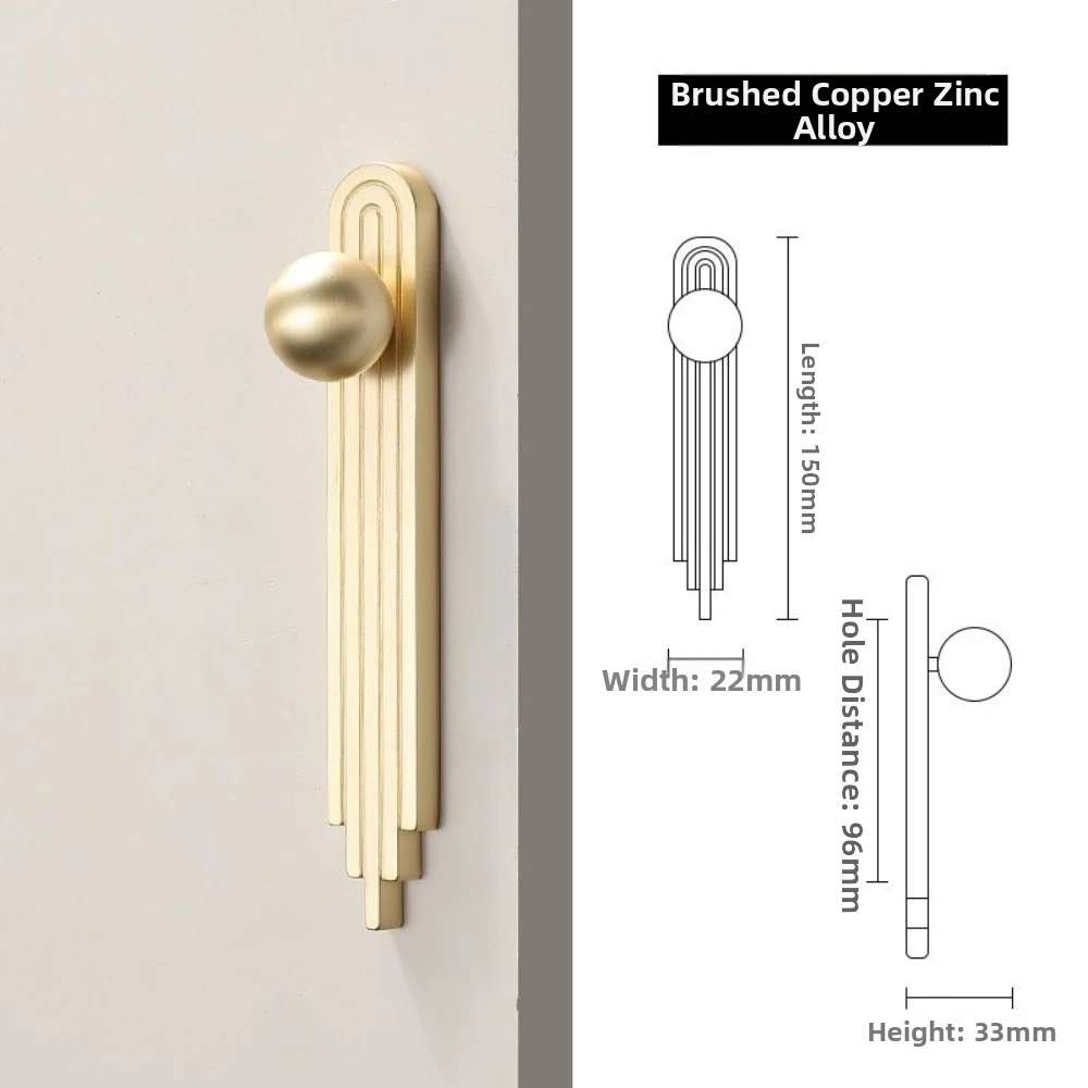 New Light Luxury Wardrobe Cabinet Handle Gold Modern Drawer Handle French Style Minimalist Bedside Table Handle