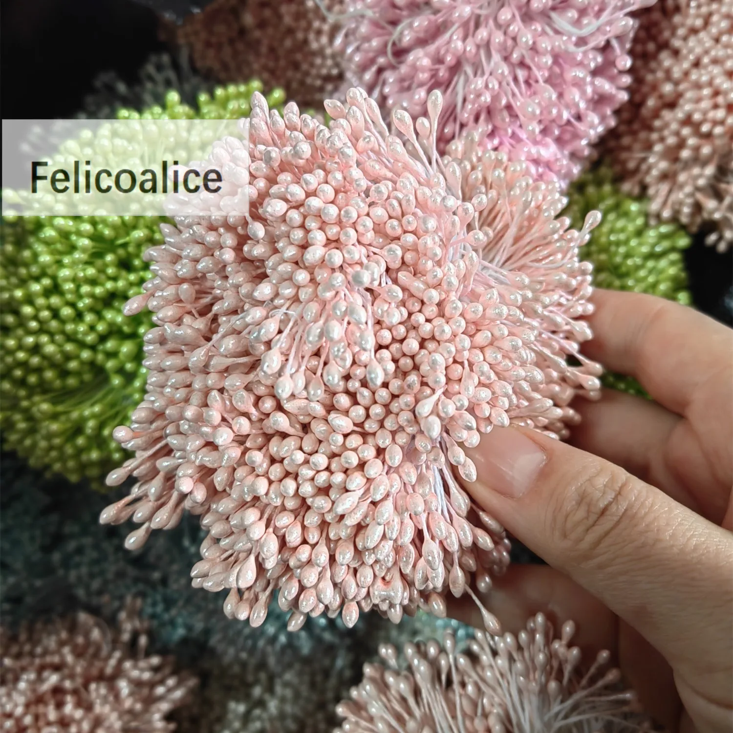 3mm 300pcs Pearl Flower Stamen Pistil Cake Decoration For DIY Double Heads Artifical Floral Stamen For DIY Wedding Decoration - Image 3
