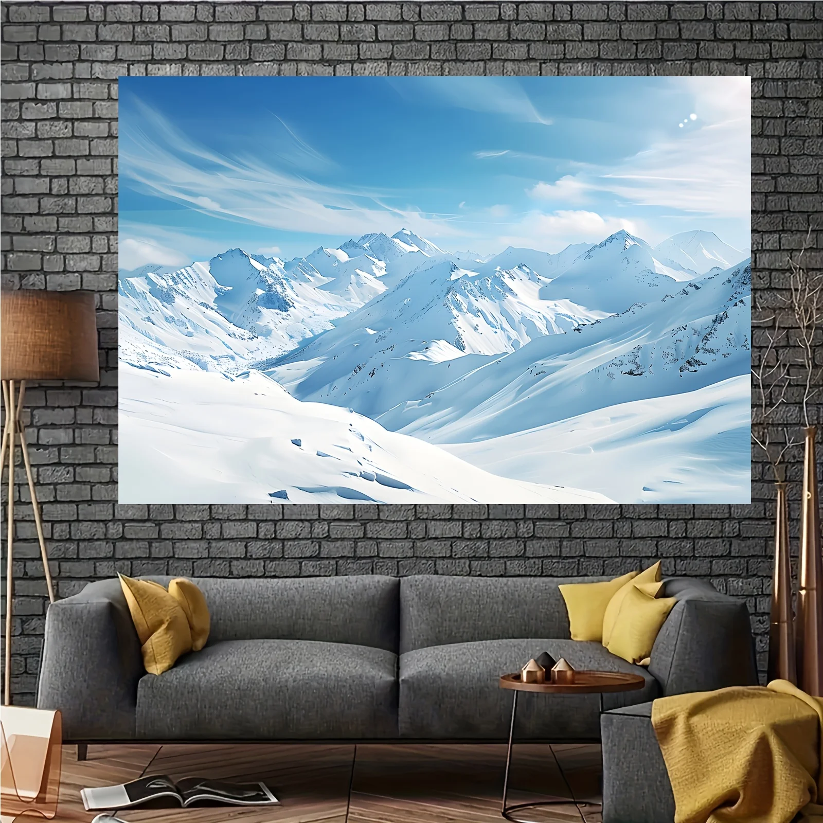 Schnee-Berglandschaft-Hintergrundstoff, Fotografie-Hintergrund, Party- und Event-Hintergrunddekoration