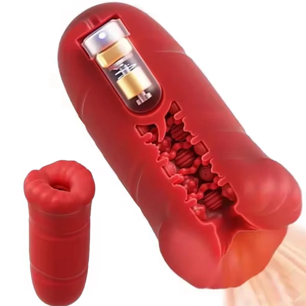 Automatic Male Masturbator Tongue Licking Stimulator Penis Massager Oral Sucking Vibrator Blowjobs Machine Adult Sex Toy for Men