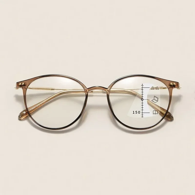 Bifokale Lesebrille Frauen Progressive Multifocus Ultraleicht Presbyopie Brille Männer Runde Anti Blau Licht Brillen 0 Bis + 400 – Detail 10