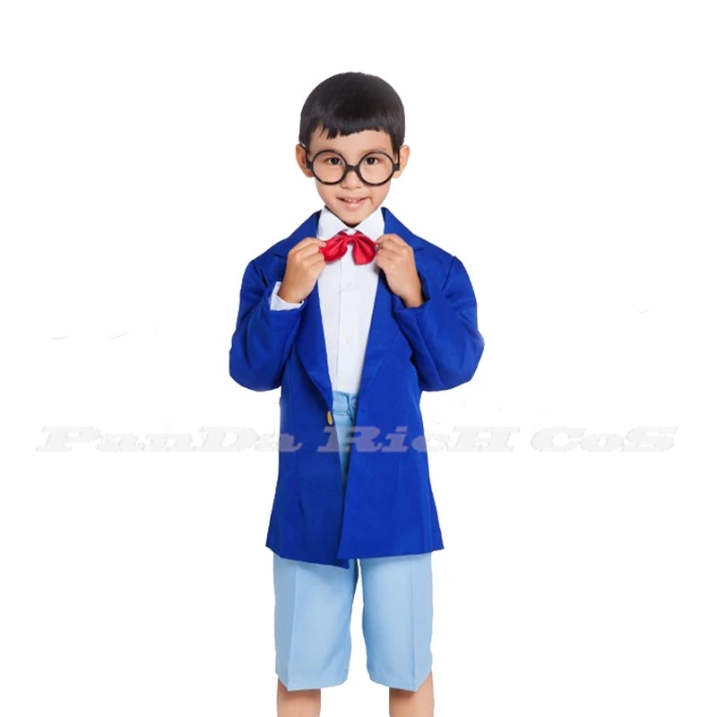 Disfraz de Detective Conan para niños y adultos, traje de Cosplay de Edogawa y Konan, con funda cerrada, uniforme escolar para fiesta de Halloween