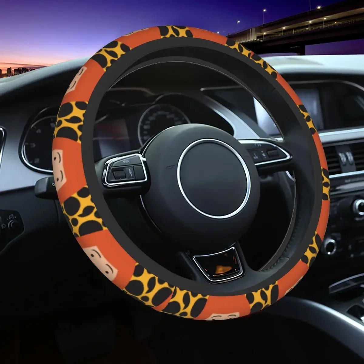 Yayoi Kusama Halloween Steering Wheel Cover Auto Car Steering Wheel Protector for Sedan Car Accessories Universal 14.5-15 Inch