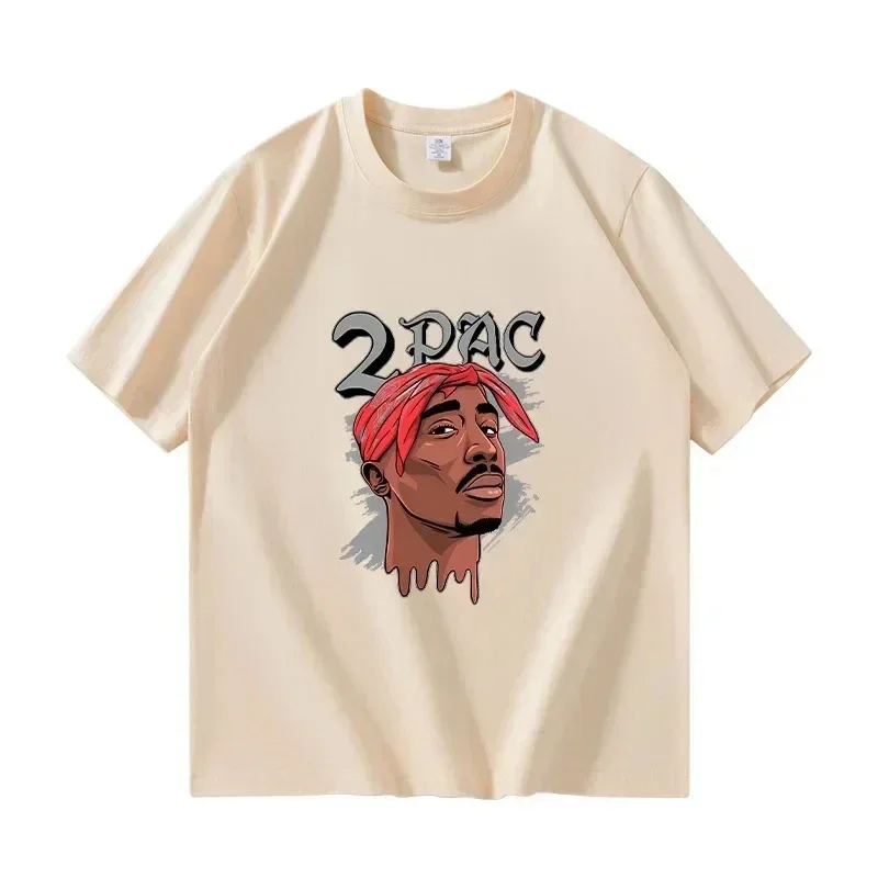 2024 Rapper Tupac 2Pac graphic t fashion high quality short sleeves tshirt oversize hip hop streetwear MEN\'S cotton T-shirt