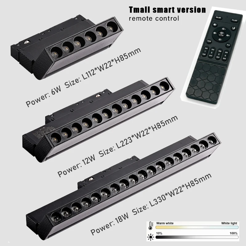 

Led Magnetic Rail Spotlight Dc48V 6W Black Remote Control Adjustable Track Grille Foldable Aluminum Tmall Smart System 3 Color