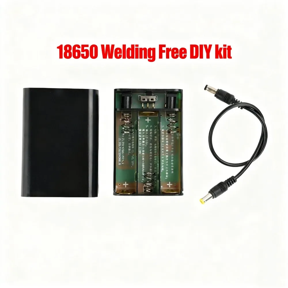 DIY Kit for DC 12V Power Bank Equal Voltage UPS Battery Box 3pcs 18650 Welding Free with Protective DC Socket Power Supply Box
