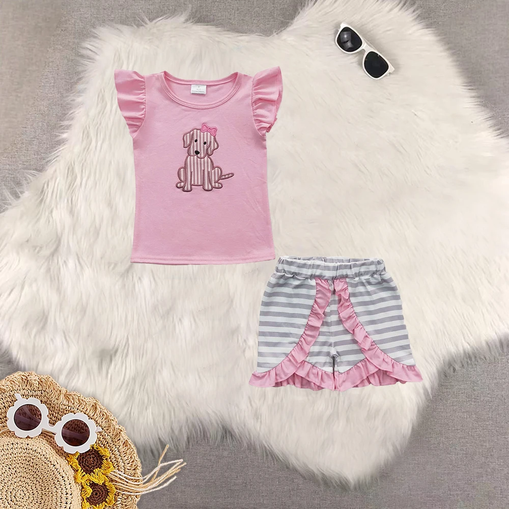

8.14 Children clothing Baby Girls Short Sleeve Shirt Top Shorts Clothes Sets