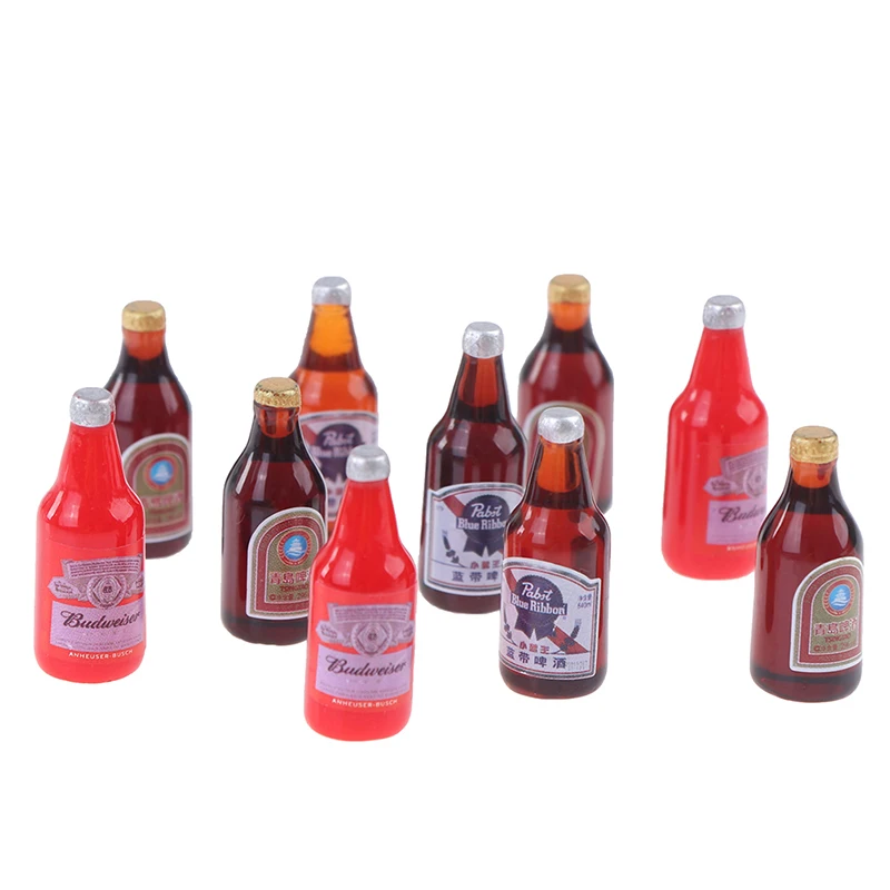 10Pcs Dollhouse Miniature Resin Bottle Simulation Wine Bottle Model Children Toys Gifts