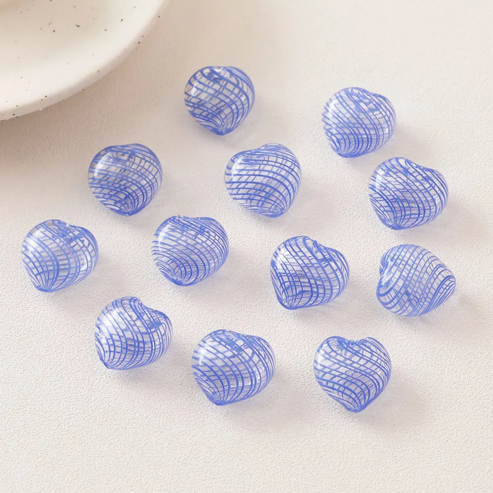 4PCS Hollow Heart Glass Drop Earrings Pendants Charms for Jewelry Making Diy Earrings Findings Supplies Hand Made Beads  23mm