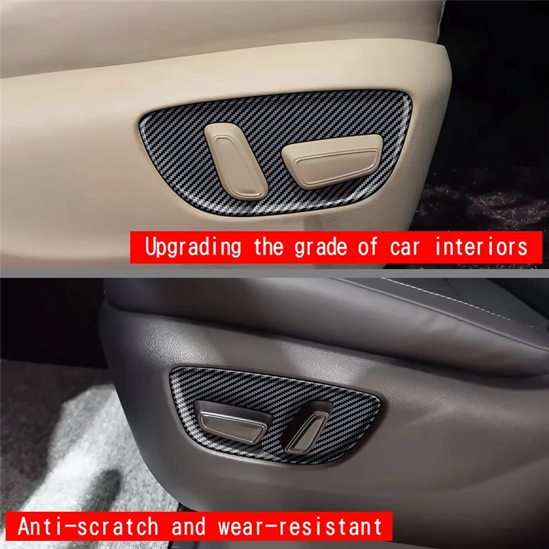 Car Carbon Fiber Electric Seat Button Panel Frame Interior Trim Accessories for Toyota Alphard/Vellfire 40 Series