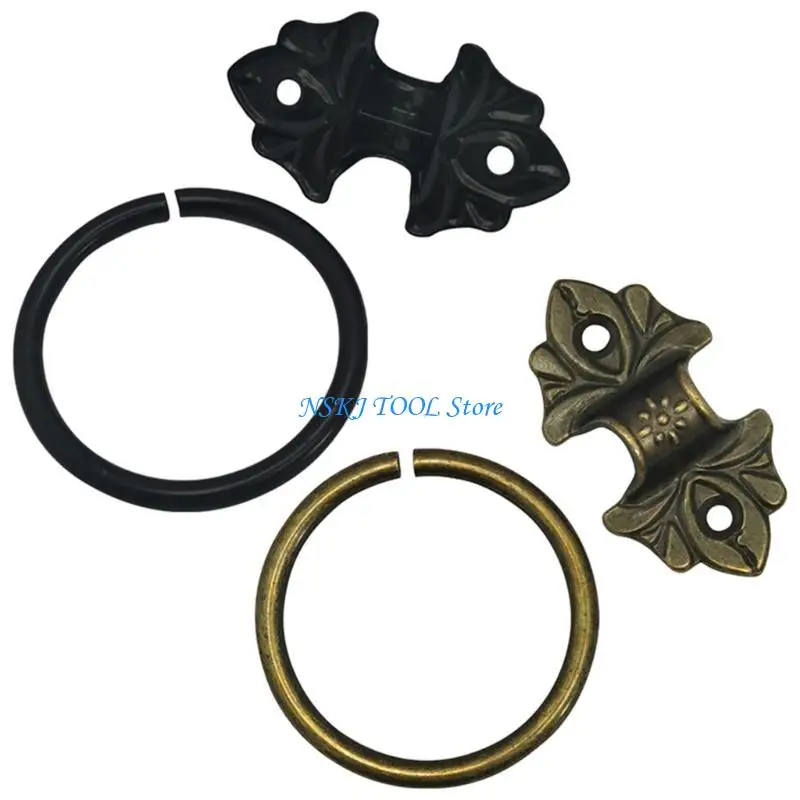 

L8RC Distinctive Bronze Knobs Antique Drawer Pull Rings for Elegant Furniture Decors