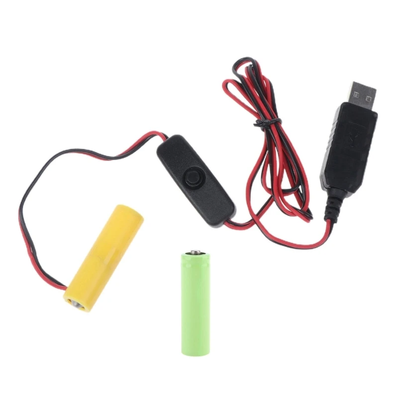 

LR6 AA Battery Eliminators 2M USB Power Supply Cable Replace 2 1.5V Batteries Battery Eliminate Cable for LED Light