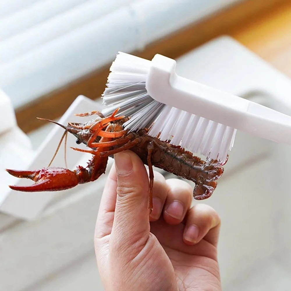360° Rotatable Multi-Purpose Scrub Brush Medium Hard Sturdy Bristles Reusable Plastic Handle Household Japanese Cleaning Brush