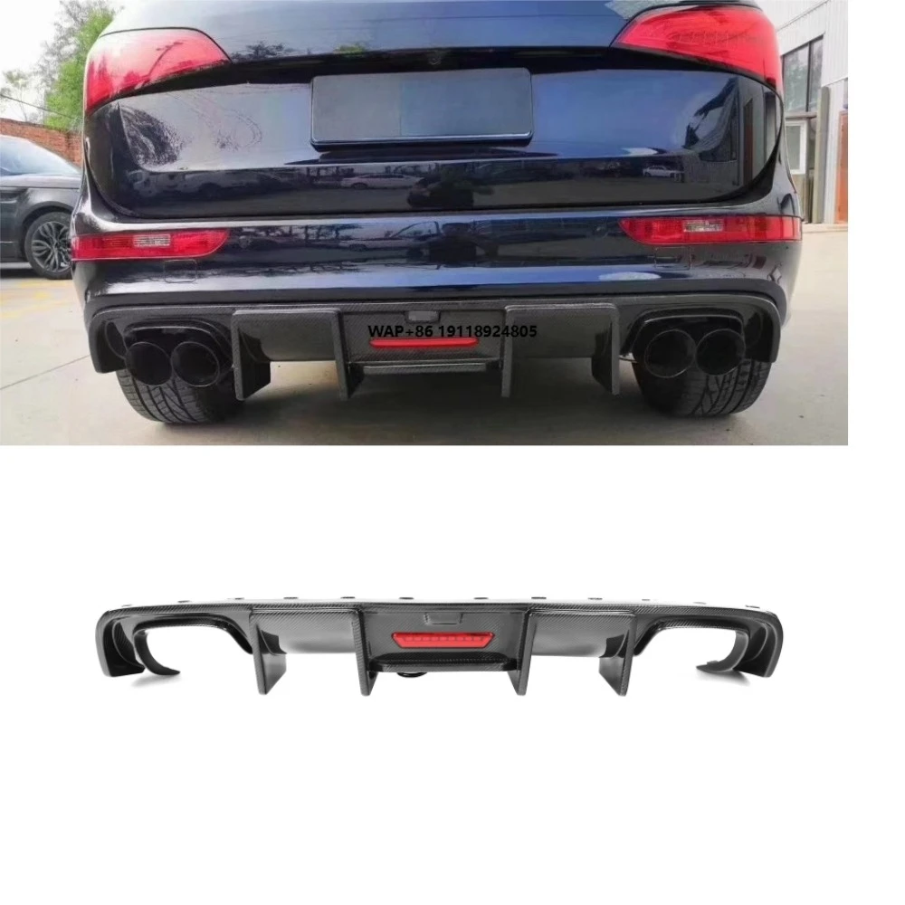 

Carbon Fiber Q5 SQ5 Rear Bumper Diffuser KB Style Rear Bumper Diffuser With LED Light for Q5 SQ5 S Line 2012-2018
