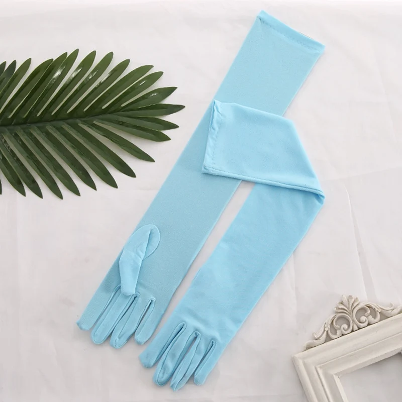 2024 Fashion Men Women Long Plain Performance Gloves Long Design Waitress Gloves White Manner Ceremonial Drive Mittens