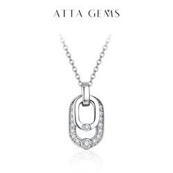 ATTAGEMS 2024 Luxury Round Cut 2.2mm Moissanite Pendant Necklace For Women 925 SIlver Sparkling Wedding Party  Fine Jewelry Gift