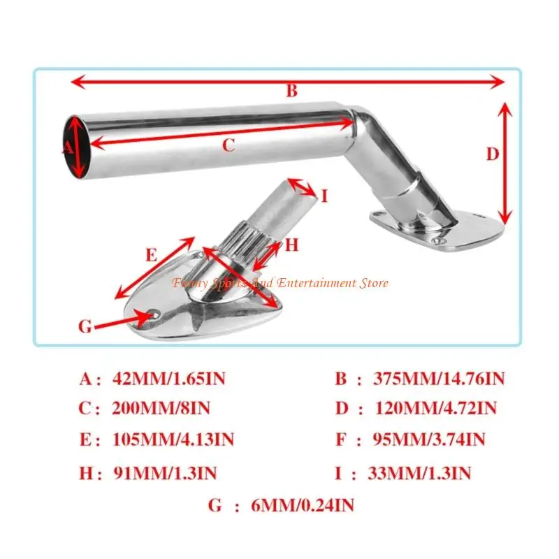 حامل قضيب صيد قابل للتعديل C4DE مثبت على سطح السفينة لقوارب الصيد مع قاعدة نونسليب وهيكل من الفولاذ المقاوم للصدأ