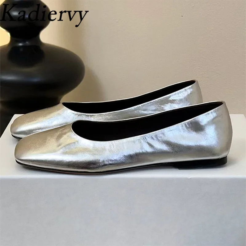 

New Flat Shoes Woman Square Toe Slip-on Genuine Leather Comfort Flat Walk Shoes Women Daily Casual Women's Shoes Zapatos Mujer