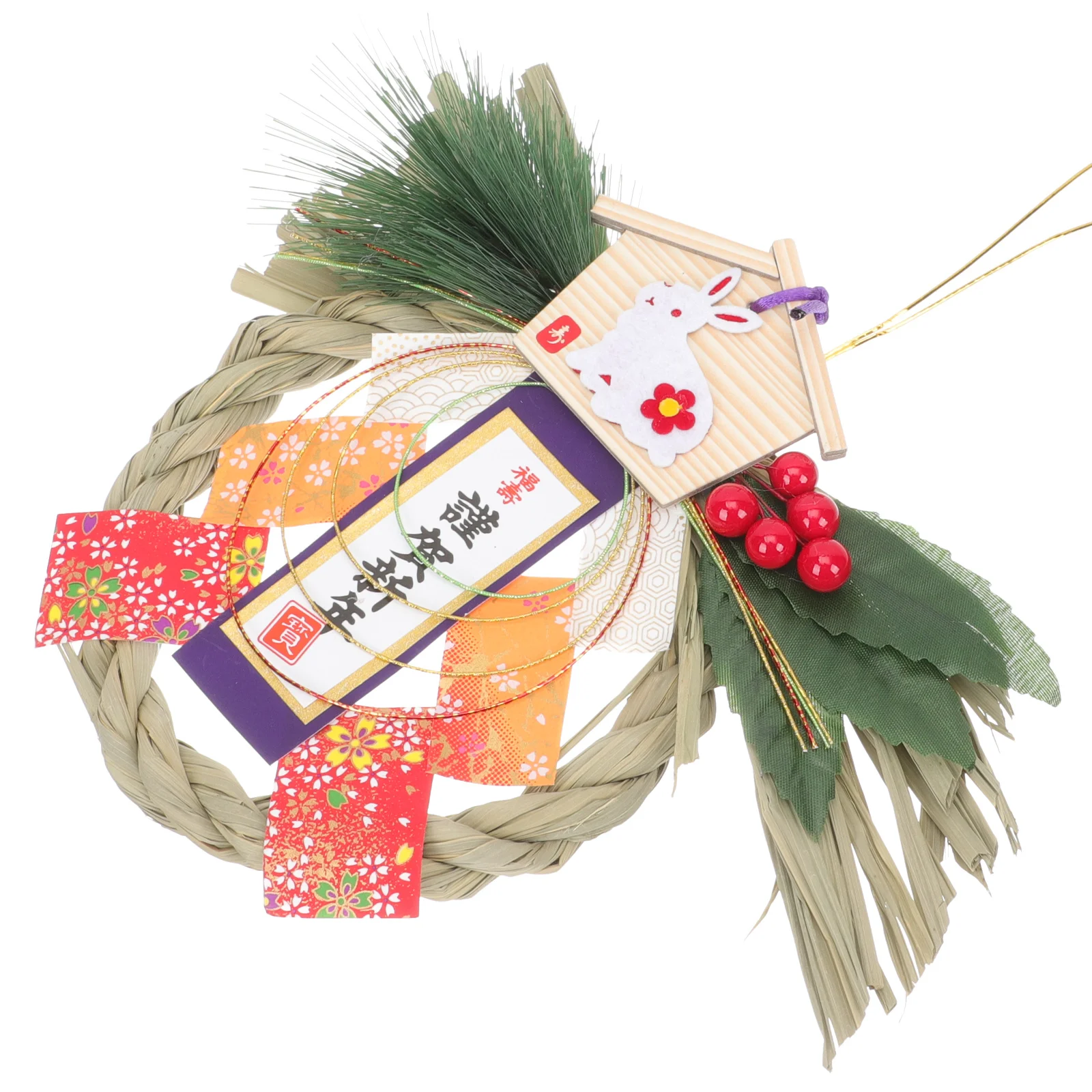 

Japanese Style Straw Hanging Pendant New Year Decoration Sushi Restaurant Home Office Wall Hanging Wreath Craft Ornament