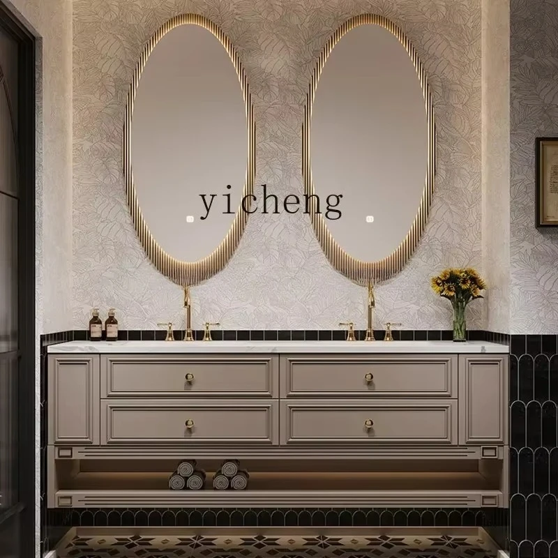 ys-3 retro solid wood paint bathroom cabinet combination washbasin wash basin bathroom cabinet