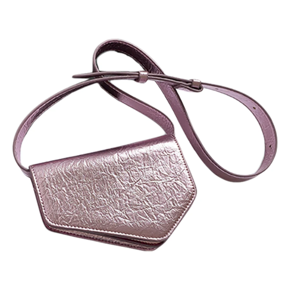 

Women Irregular Shoulder Bag PU Leather Shiny Crossbody Bag Adjustable Strap Simple Evening Bag Ladies Commute Bag