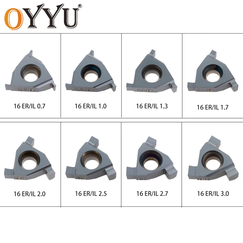 OYYU 16ER Carbide Insert Turning Blade Machine Tool CNC Lathe 16 ER 0.7 0.8 0.9 1.0 1.1 1.2 1.3 1.4 1.5 1.6 1.7 1.8mm OY880A