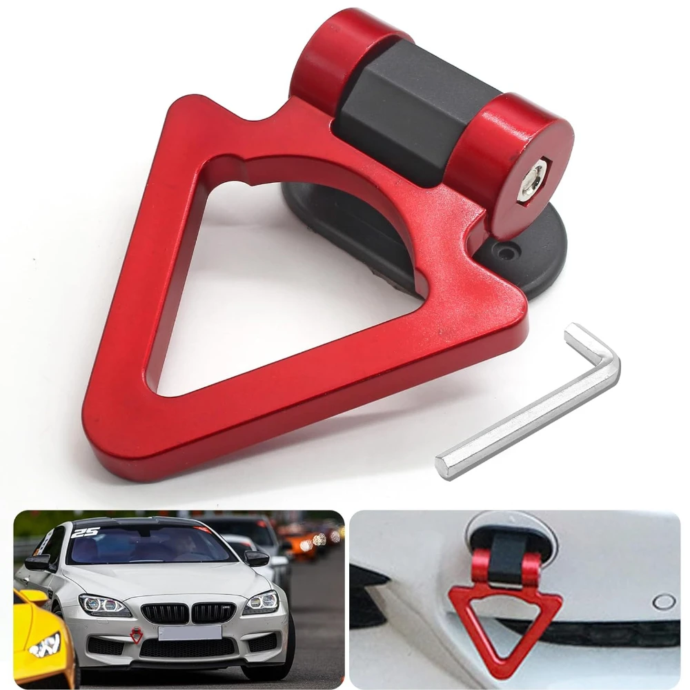 

Красный фаркоп, универсальный бампер, прицеп, фаркоп, декоративная наклейка для автомобиля, грузовика, внедорожника, треугольной формы (только для украшения)