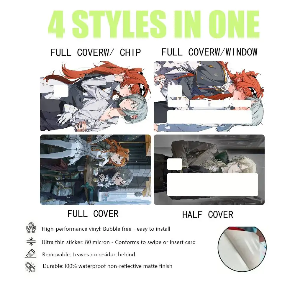 R-Reverse 1999 Game  4pcs 1Set HD Waterproof Card Skins Protective Stickers for Credit Bank Game Cards