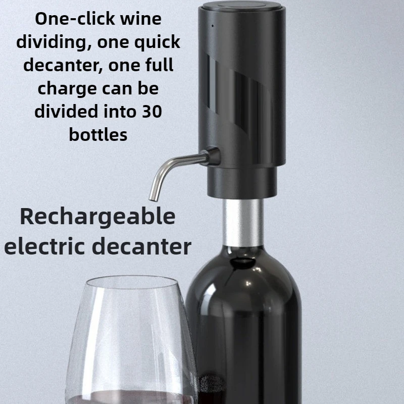 전기 레드 와인 디캔터 2-in-1 충전식 원 버튼 고속 디캔터 소형 새 와인 디스펜서 TYPE-C