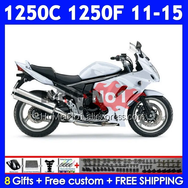 Kit For SUZUKI Bandit GSX1250F GSXF 1250 11 12 13 Pearl White 14 15 124No.15 GSXF1250 GSX1250C 2011 2012 2013 2014 2015 Fairing