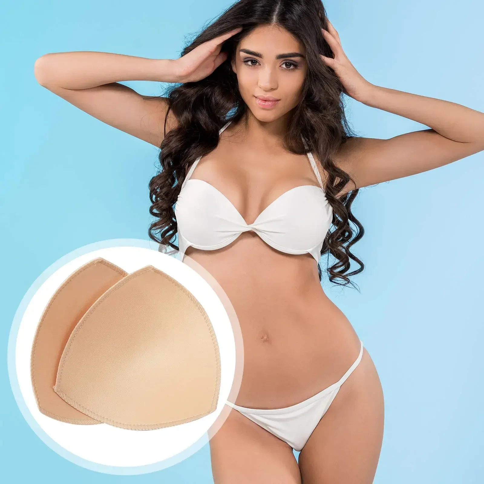Almohadillas triangulares push-up transpirables y perforadas de repuesto para sujetadores sin espalda, realzadores de lencería para mujer, potenciadores de busto. Almohadillas triangulares push-up transpirables y perforadas de repuesto para sujetadores sin espalda, realzadores de lencería para mujer, potenciadores de busto.