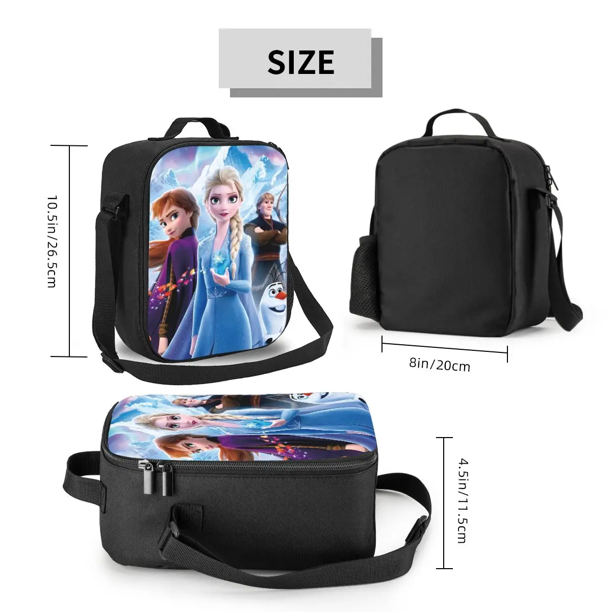 Custom Frozen Princess Elsa Anna Olaf borsa termica per il pranzo per le donne Cartoon Anime Cooler Thermal Food Lunch Box School