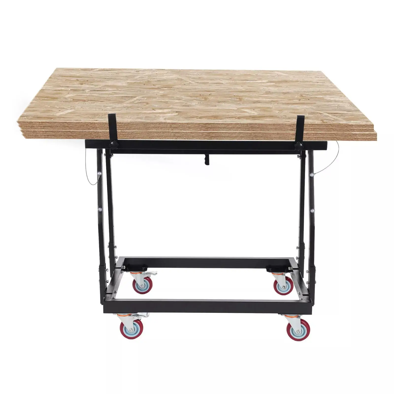 عربة الحوائط الجافة شديدة التحمل 1000 رطل - عربة إمالة ذات 4 عجلات دوارة مع فرامل ورف عرض - متينة ومحمولة للمستودعات