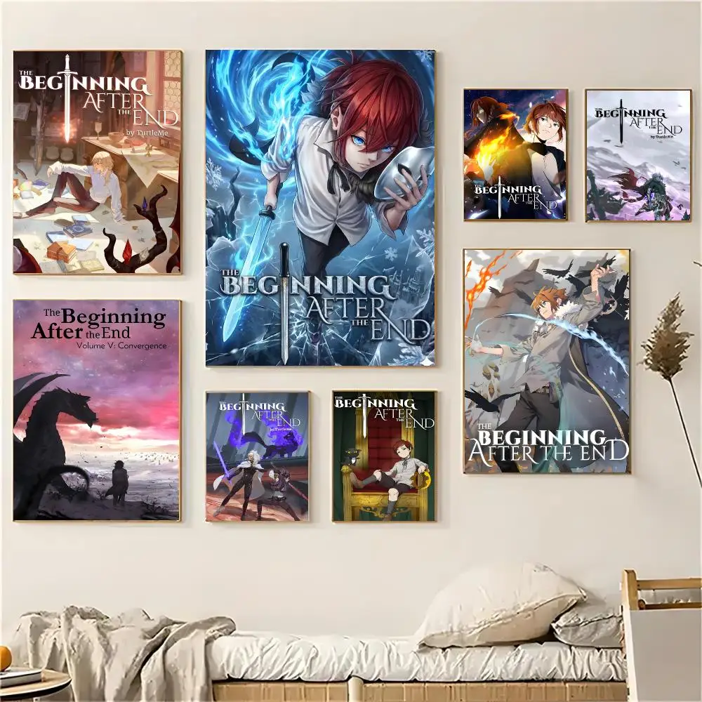 The Beginning After the End Manhwa Poster Self-adhesive Advanced Aesthetic Printing Paper Wall Art for Living Room Home Decor