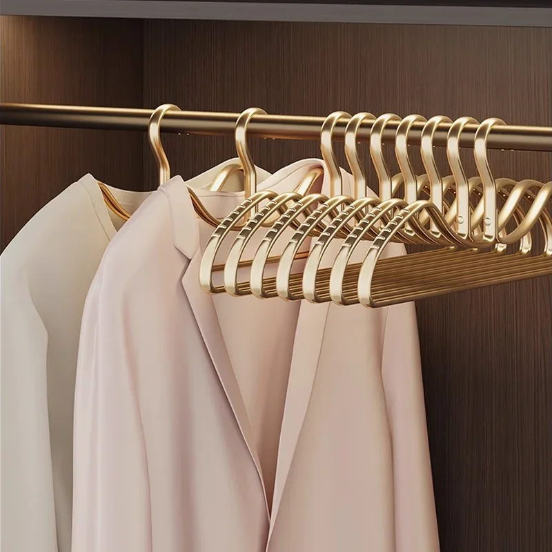 5pcs Short Neck Clothes Hangers Anti-slip Seamless Clothing Storage Drying Hangers Rised Up 8cm Space Saver Metal Organizer Rack