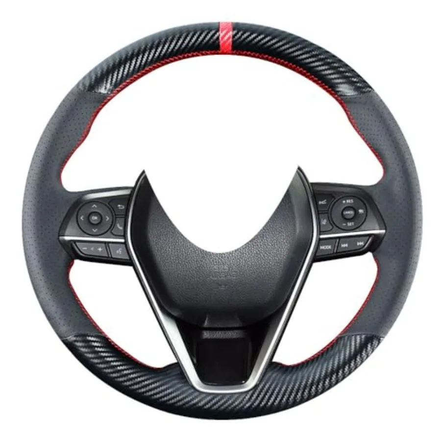 

Накладка на руль из карбона для самостоятельной установки для Toyota RAV4 SUV, Avalon 2019-2021, Toyota Camry 2018-2021, Corolla 2