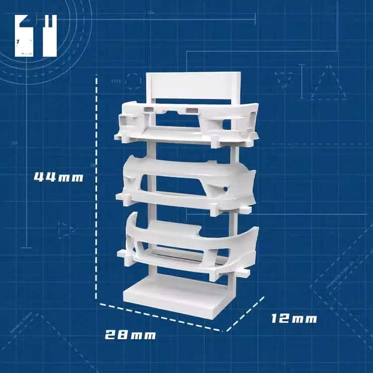 1/64 수지 모델 자동차 수프라 R33 RX-7 앞 범퍼 랙 디스플레이 선반 차고 액세서리, 흰색 금형, 도색되지 않음