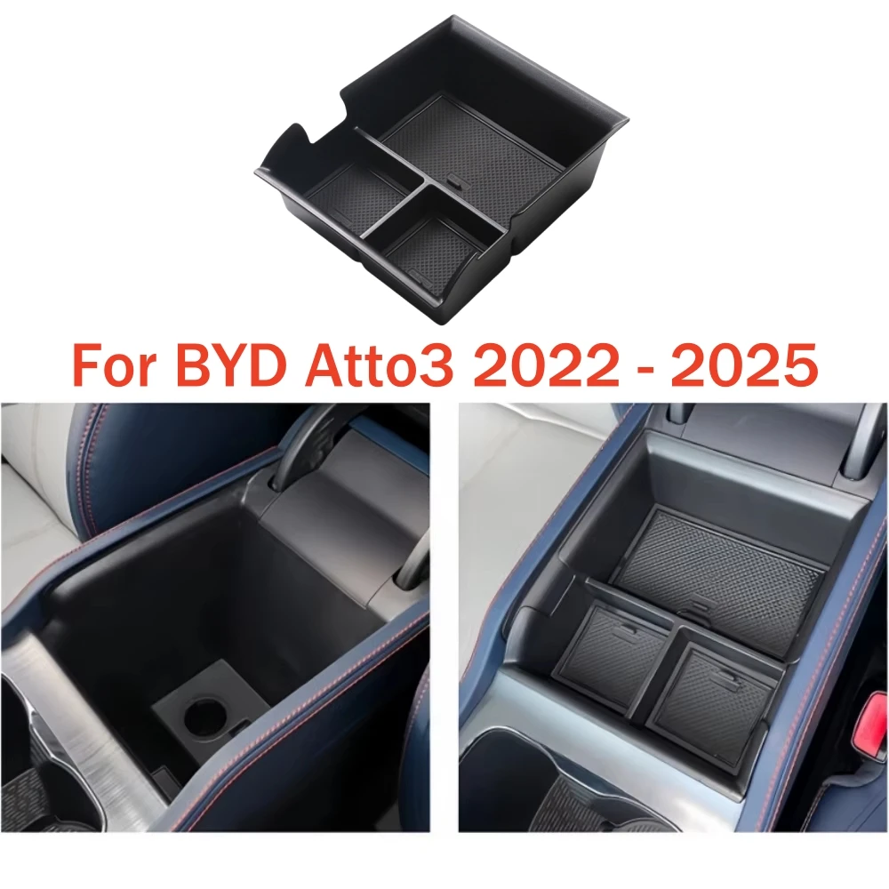 Armrest Box Storage Tray for BYD Atto3 Atto 3 2022 2023 2024 2025 Center Console Organizer Container Holder Inner Accessories
